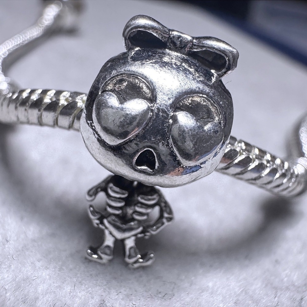 Silver Skeleton Bow Charm fits PANDORA